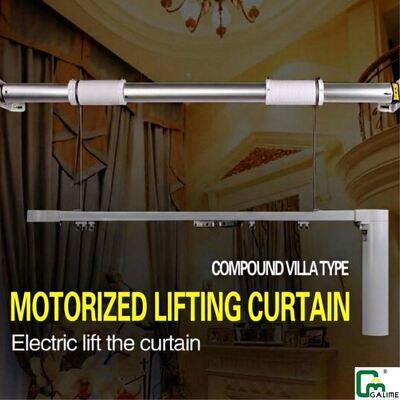 Harga yang bagus Heavy Duty Tuya Smart Liftable Curtain Track System Dengan Motor GM46 Untuk Lobby on line